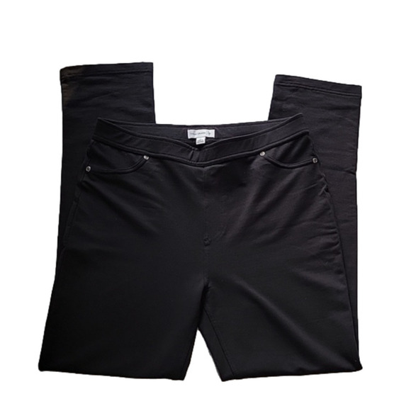 SUSAN Graver QVC Black Knit Stretch Slacks Pants M Medium Mint Condition - Picture 1 of 8